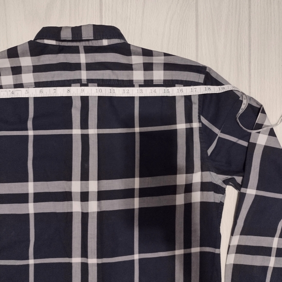 Burberry Brit Blue Nova Check Plaid Long Sleeve Button Down men's Shirt Sz M - Picture 5 of 6